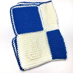 HANDMADE Cats Crochet Granny Knit Afghan Throw